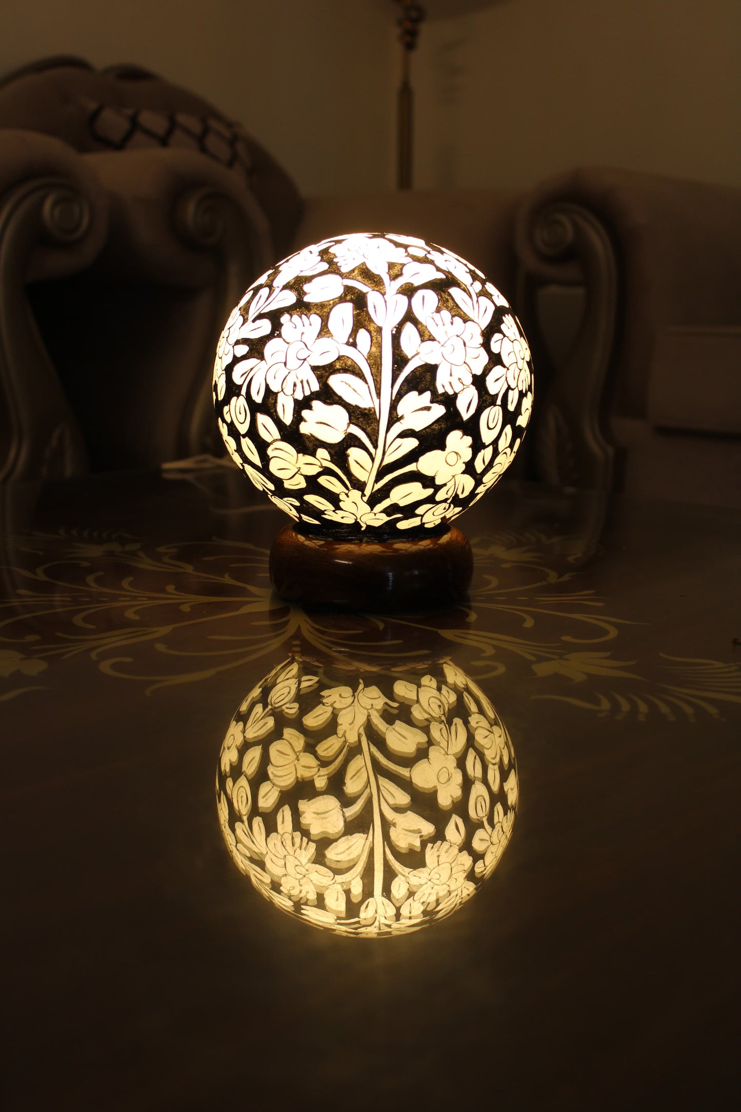 Globe Camel Skin Lamp